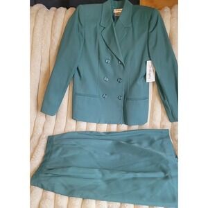 Vintage Worthington Jacket And Skirt Set In Teal Size 10 BRAND NEW WITH TAGS